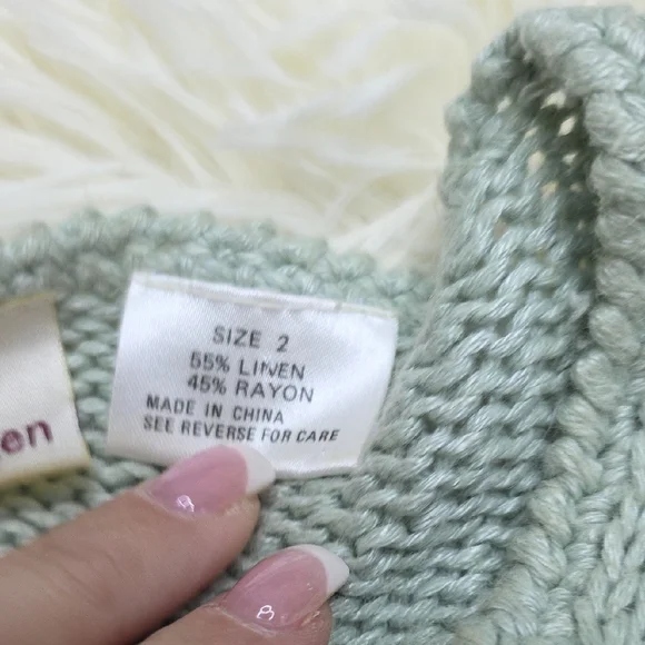 Von Saken Vintage 90s Mint Knit Sweater Dress - Picture 4 of 6